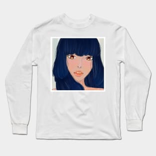 Illustration Girl Portrait Long Sleeve T-Shirt